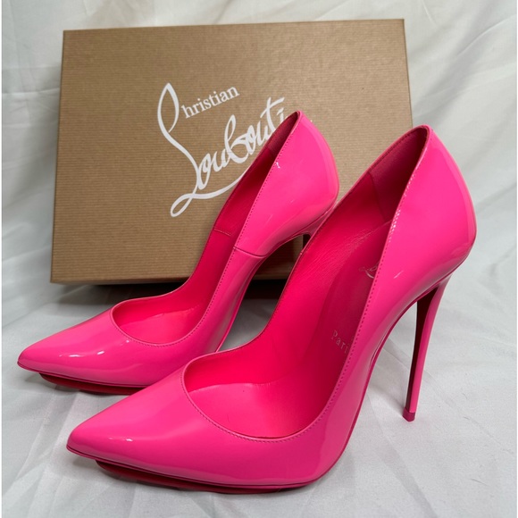Christian Louboutin patent leather So Kate 120mm hot pink heels 7.5 - Picture 3 of 6